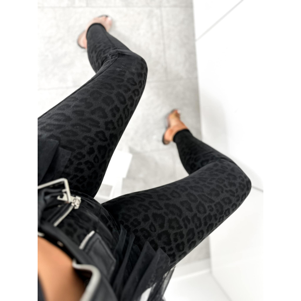 Legginsy modelujące / EKO BRYCZES PANTERKA / BLACK / Double Push / Wysoki stan /  XS - S - M - L - XL